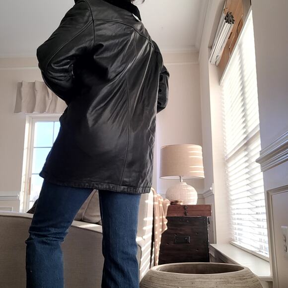 Vtg 90's Kenneth Cole Leather Velvet Reversible Jacket Sz S - Picture 3 of 10